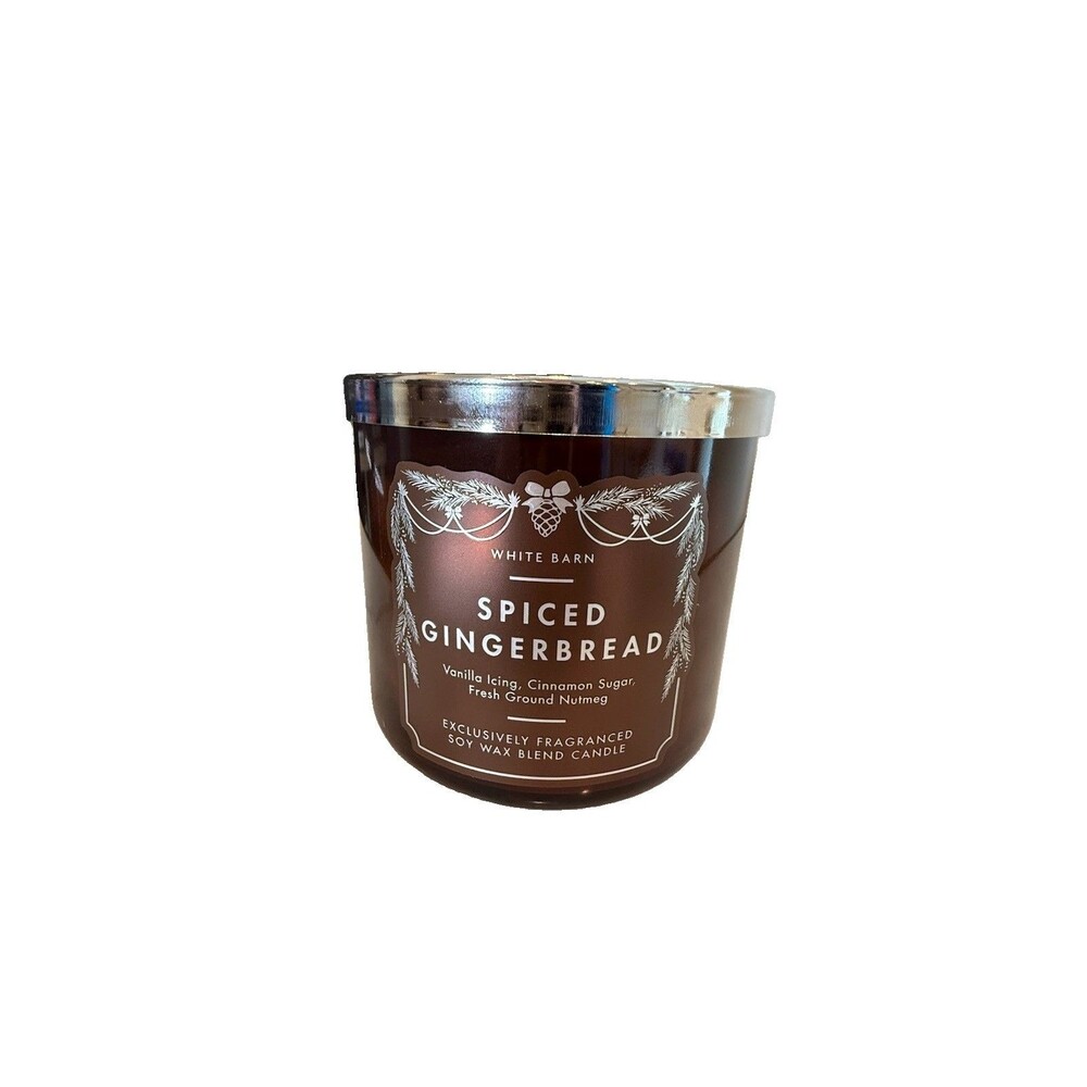 WHITE BARN Bath & Body Works SPICED GINGERBREAD Candle 3 Wick 14.5oz NEW